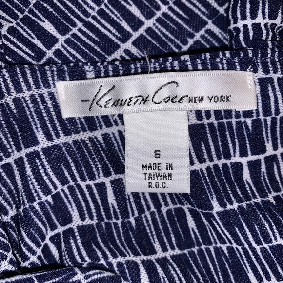 Kenneth Cole New York Navy/White V Neck Dress 6 - Picture 7 of 8